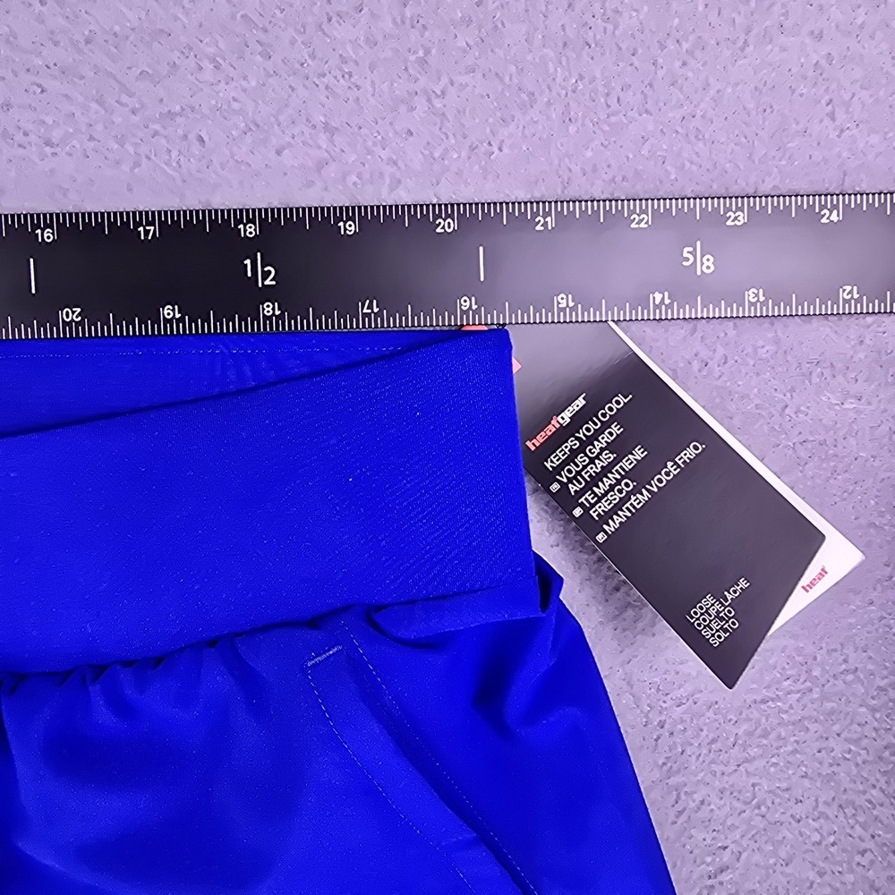 NEW Under Armour Shorts Women's 3XL Blue Athletic Loose Heatgear Solid Sportcore - Picture 15 of 15
